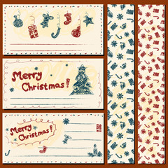 Christmas postcards set