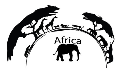 Obraz na płótnie Canvas africa wildlife skyline