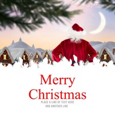 Composite image of santa delivery presents to village