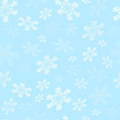 Seamless pattern with white snowflakes