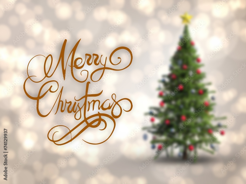 Poster composite image of merry christmas message