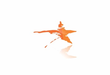 Obraz na płótnie Canvas abstract orange star pride geometry vector logo