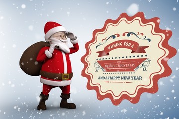 Composite image of snow falling