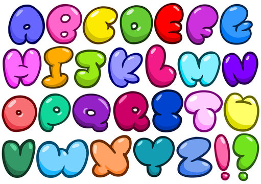 Comic bubble alphabet