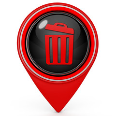 trash can pointer icon on white background