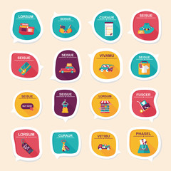 shopping speech bubble flat design background set, eps10