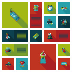 shopping ui flat design background set, eps10