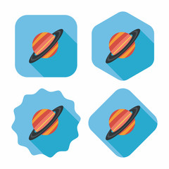 Space planet flat icon with long shadow,eps10