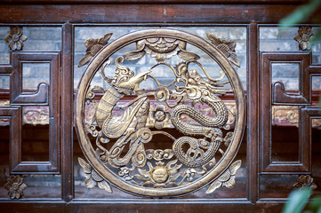 Phoenix symbol at former home of Chen Baozhen, Fenghuang, China