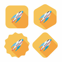 Space rocket flat icon with long shadow,eps10