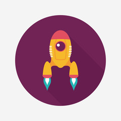 Spaceship flat icon with long shadow,eps10