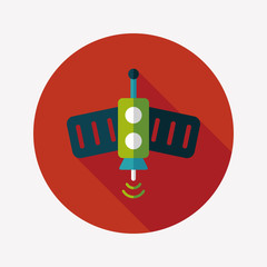 Space Satellite flat icon with long shadow,eps10