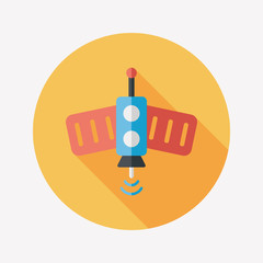 Space Satellite flat icon with long shadow,eps10