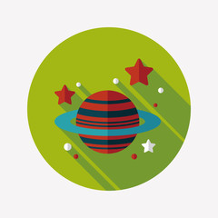 Space planet flat icon with long shadow,eps10