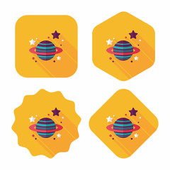 Space planet flat icon with long shadow,eps10
