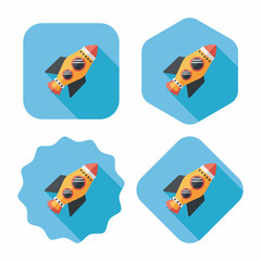 Space rocket flat icon with long shadow,eps10