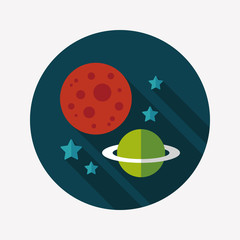 Space planet flat icon with long shadow,eps10