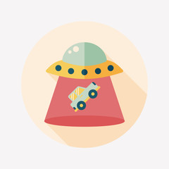 Space UFO flat icon with long shadow, eps10