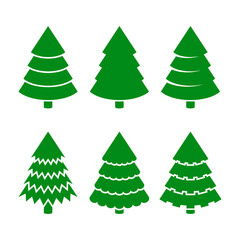 Christmas Trees Icons Set. Vector