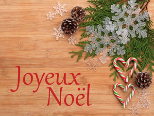 Christmas concept. Merry Christmas in French. - 74135525