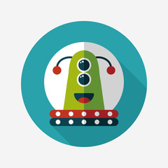 Space alien flat icon with long shadow,eps10
