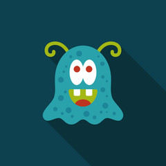 Space alien flat icon with long shadow,eps10