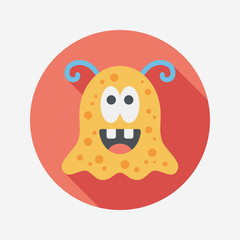 Space alien flat icon with long shadow,eps10