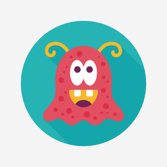 Space alien flat icon with long shadow,eps10