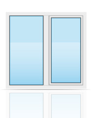 plastic transparent window view outdoors vector illustration