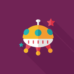 Space UFO flat icon with long shadow, eps10