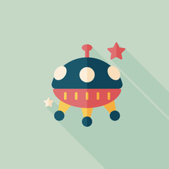 Space UFO flat icon with long shadow, eps10