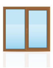 brown plastic transparent window view indoors vector illustratio