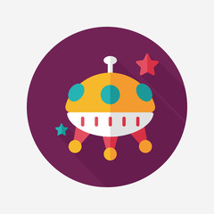 Space UFO flat icon with long shadow, eps10