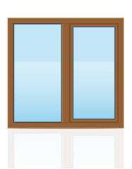 brown plastic transparent window view outdoors vector illustrati