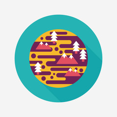 Space planet flat icon with long shadow,eps10