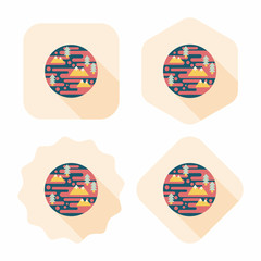 Space planet flat icon with long shadow,eps10