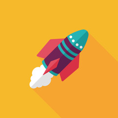 Spaceship flat icon with long shadow,eps10