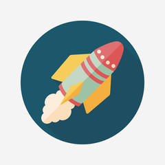 Spaceship flat icon with long shadow,eps10