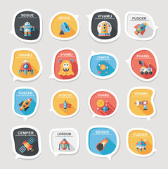 Space speech bubble flat design background set, eps10