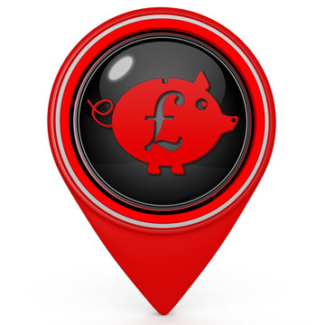 pound pig pointer icon on white background