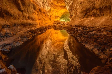 Kissenbezug The Cave of Los Verdes, Lanzarote, Canary Islands, Spain. © Noradoa