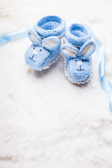 Knitted baby booties