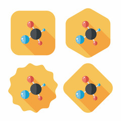 Molecule flat icon with long shadow,eps10
