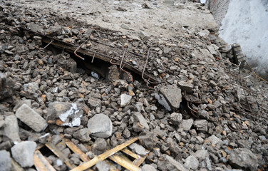 destroyed building