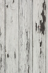 Wood plank wall with white color peeling off