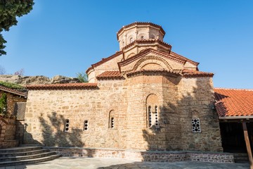 Courtyard of a monastery with a  church