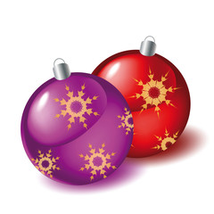 New Year or Christmas balls on a white background.
