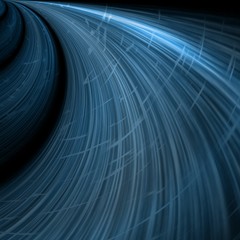 Abstract dark blue curved rays background