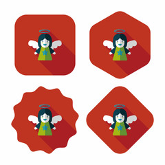 angel flat icon with long shadow, eps10