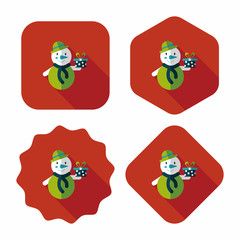 snowman flat icon with long shadow, eps10